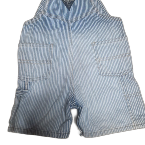 OshKosh B'gosh Train Conductor Overalls Blue White Size 24 Months - Picture 6 of 8